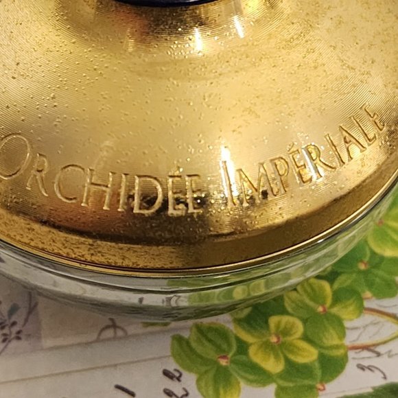 Vintage Guerlain Orchidee Imperiale Cream Container with Gold Tone Metal Lid #1 - Picture 2 of 13